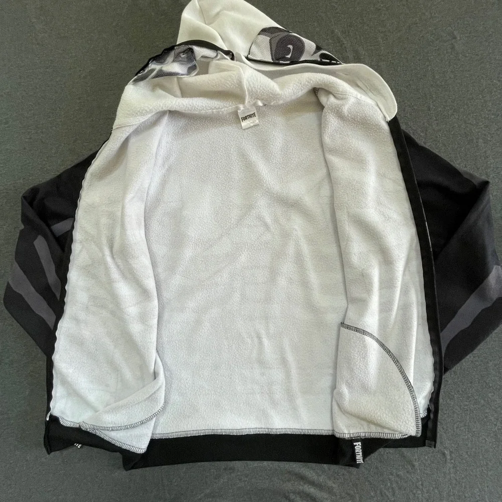 Fortnite Skull Trooper Hoodie Boys L Black Skeleton Full Zip Mesh Mask 2019‎